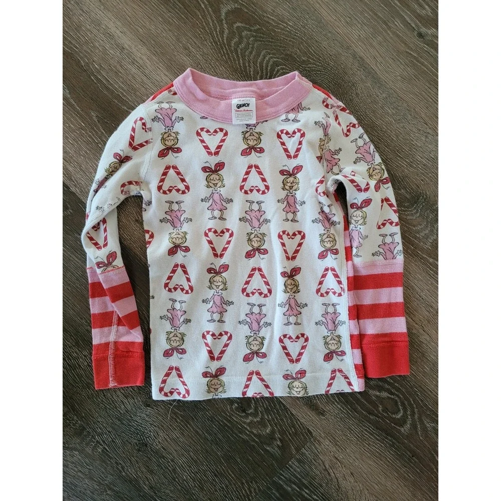 Hanna Andersson Grinch Cindy Lou Who Pajama Top Girls  4 Organic Cotton Pink #9